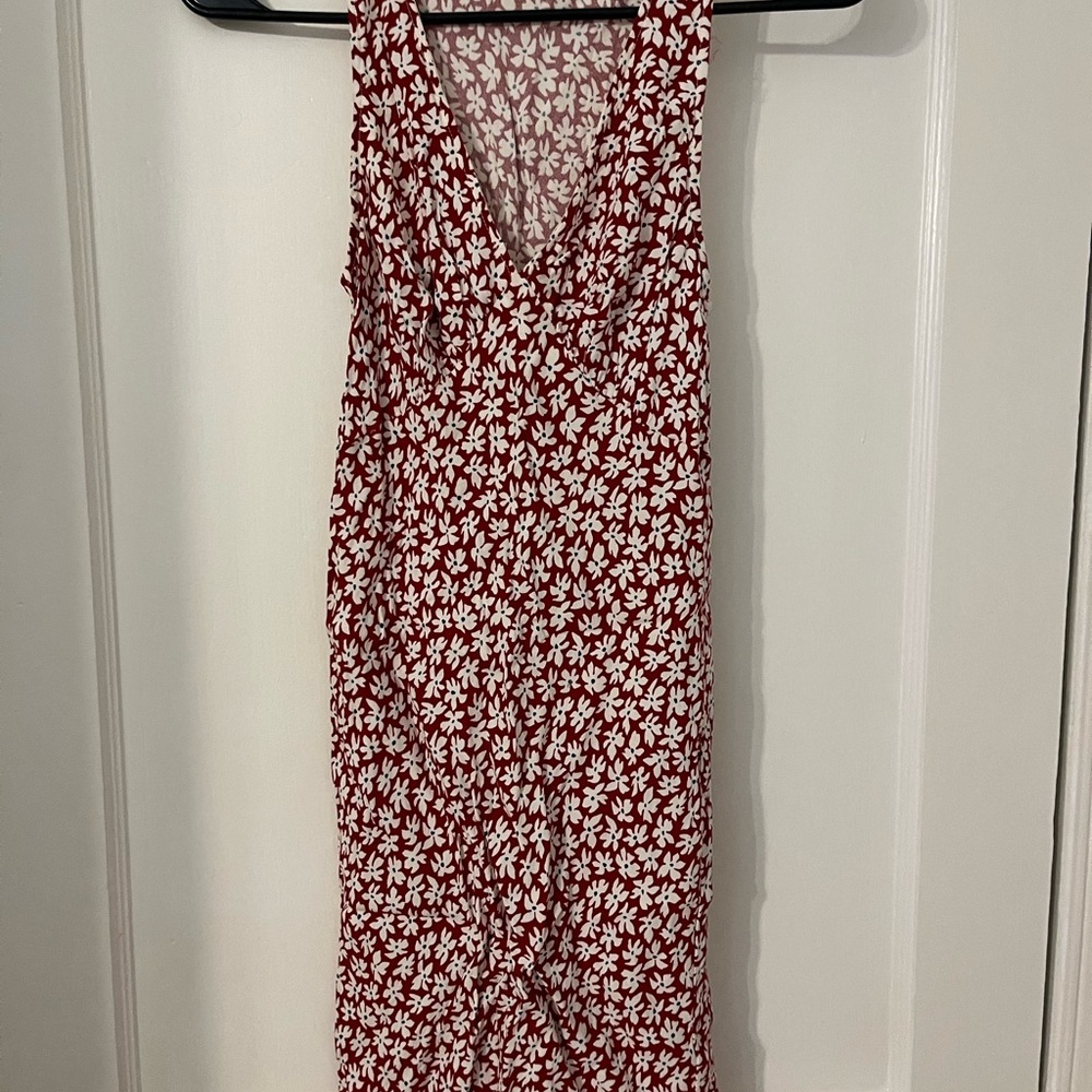 Reformation Red and White Floral Mini Dress